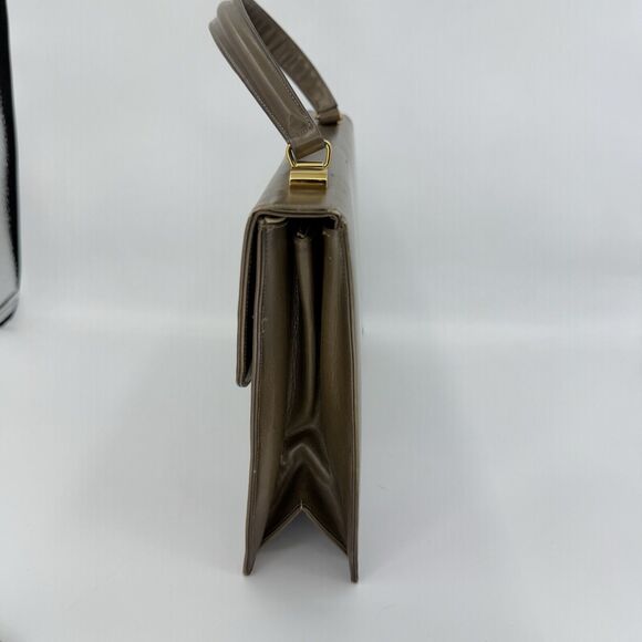 Vintage 1950s Dafar Brown Leather Handbag Purse - Picture 5 of 15